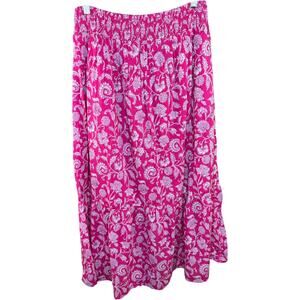Destination‎ 365 Floral Printed Pull On Skirt Size M Pink A599168 NWOT